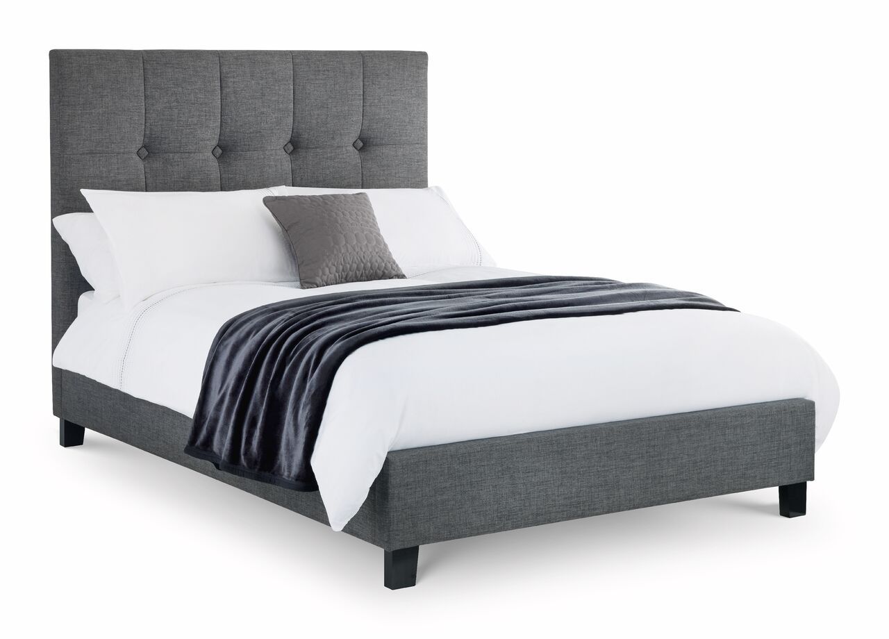 Sorrento Slate Grey High Headboard Bed - Kingsize 5ft - JB Collections