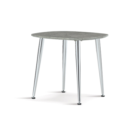 Winslow Elegance Stone Effect SIde Lamp Table with Contemporary Chrome Legs - Sigrid Mills