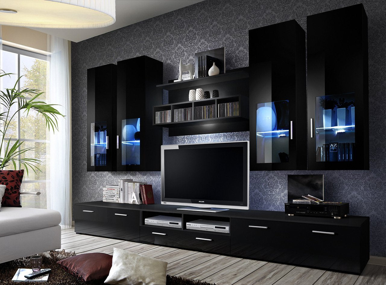 Harp Entertainment Unit - Black Gloss - Art Nest