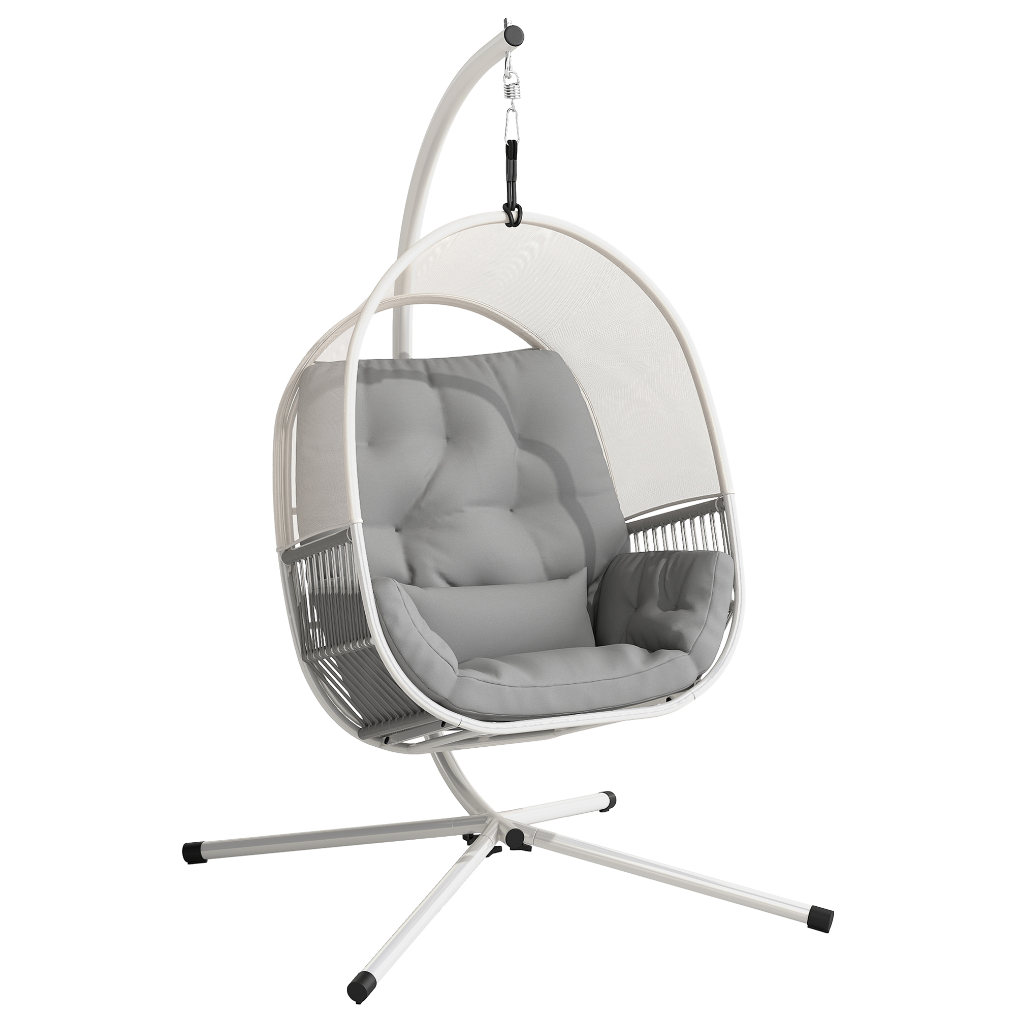 SUNVISTA Hanging Egg Chair Outdoor Indoor Swing Hammock Chair Light Grey - Life Essentials
