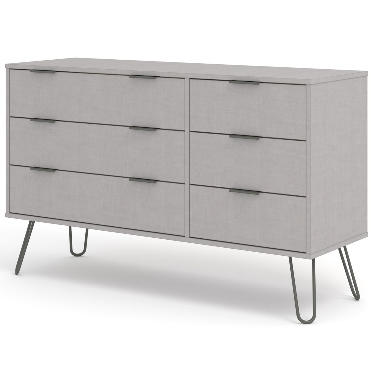 ARTA Grey Chest of Drawers - Large-sized, 6 Drawers, Double - Colton & Sawyer