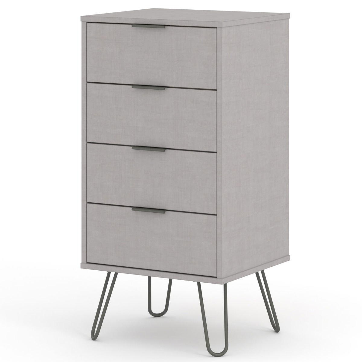 ARTA Grey Chest of Drawers - Tallboy, Small-sized, 4 Drawers - Colton & Sawyer