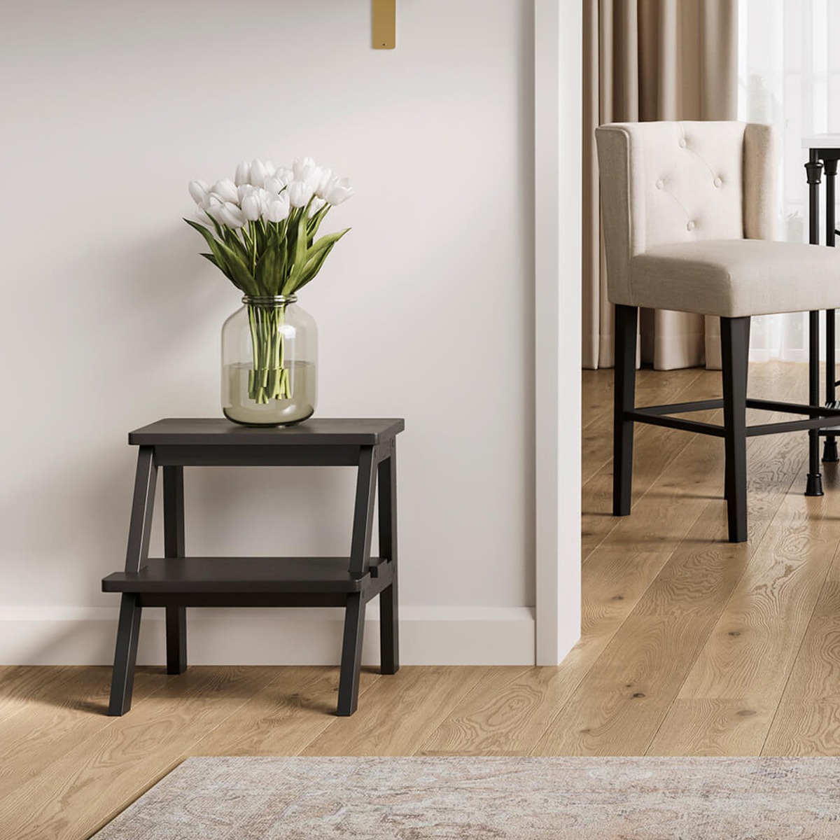 ADREN Pine Side Table - Black - Leeds Plywood