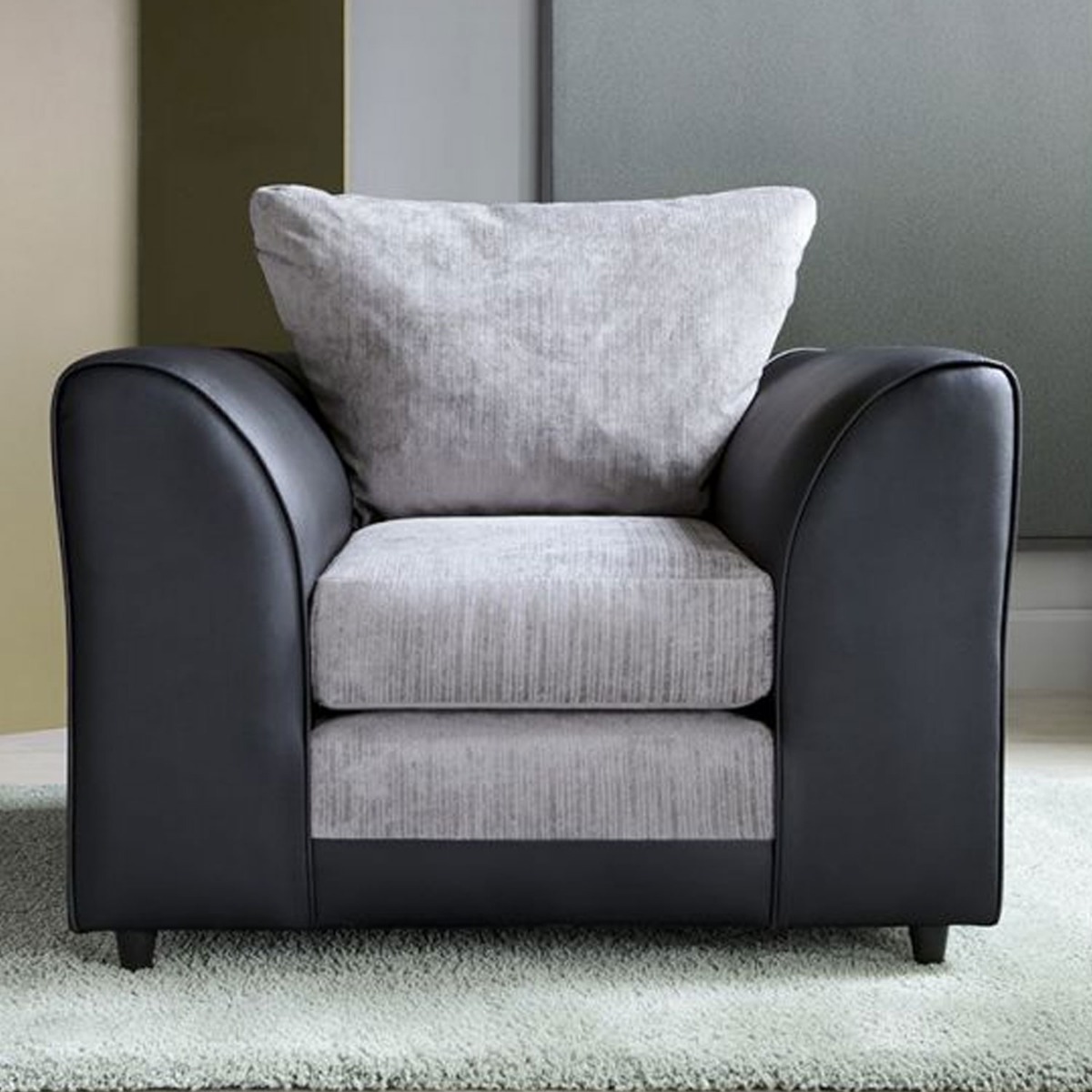 LINACRE Armchair - Black and Charcoal - Moonlight Interiors
