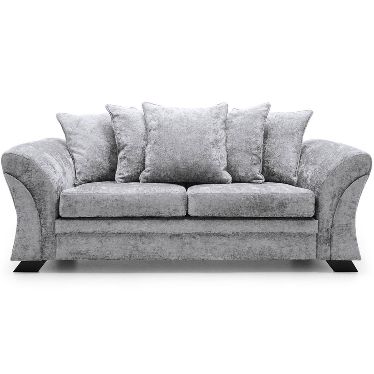 Lloyd Crushed Chenille 3 Seater - Light Grey - Moonlight Interiors