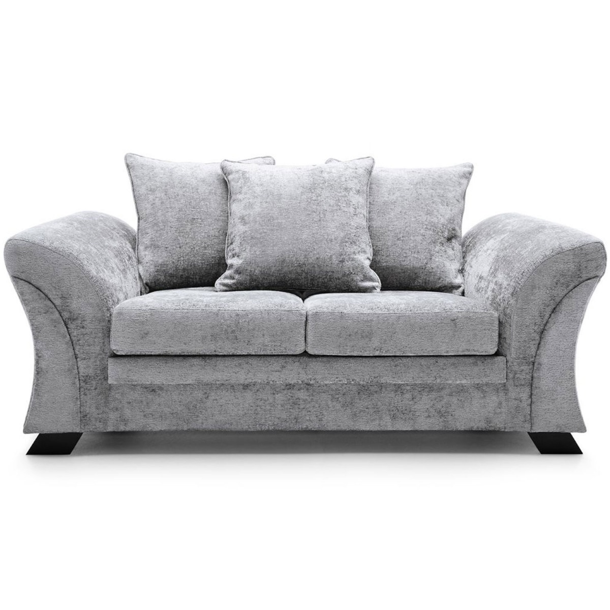 Lloyd Crushed Chenille 2 Seater - Light Grey - Moonlight Interiors