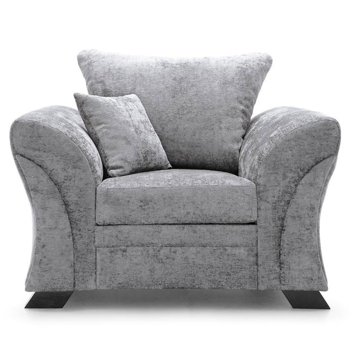Lloyd Crushed Chenille Armchair - Light Grey - Moonlight Interiors