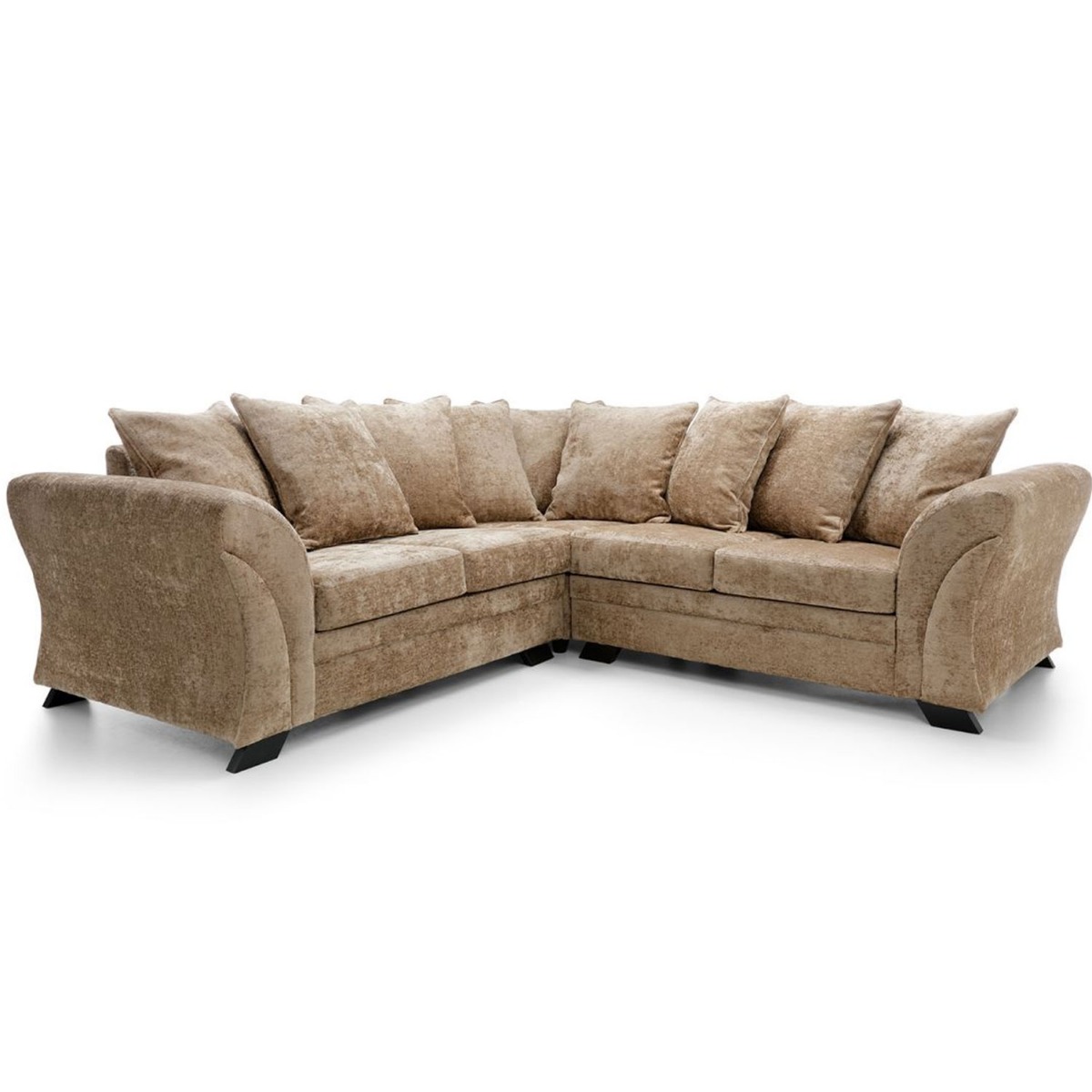 Lloyd Crushed Chenille Corner Sofa - Brown - Moonlight Interiors