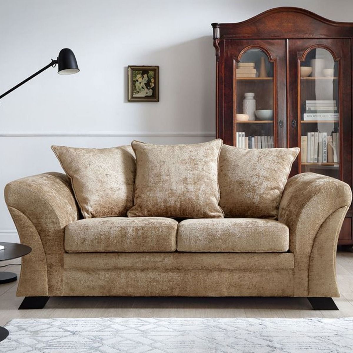 Lloyd Crushed Chenille 2 Seater - Brown - Moonlight Interiors