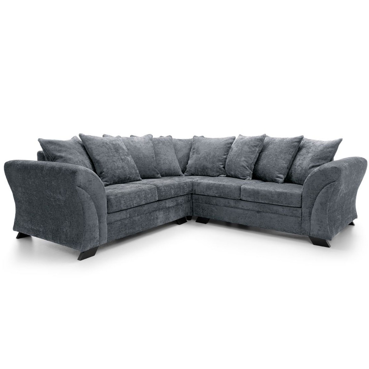 Lloyd Crushed Chenille Corner Sofa - Dark Grey - Moonlight Interiors