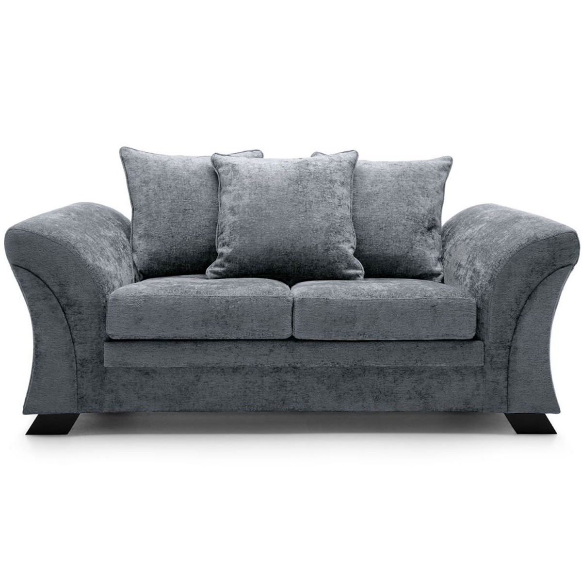 Lloyd Crushed Chenille 2 Seater - Dark Grey - Moonlight Interiors