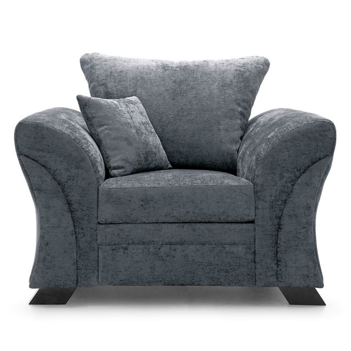 Lloyd Crushed Chenille Armchair - Dark Grey - Moonlight Interiors