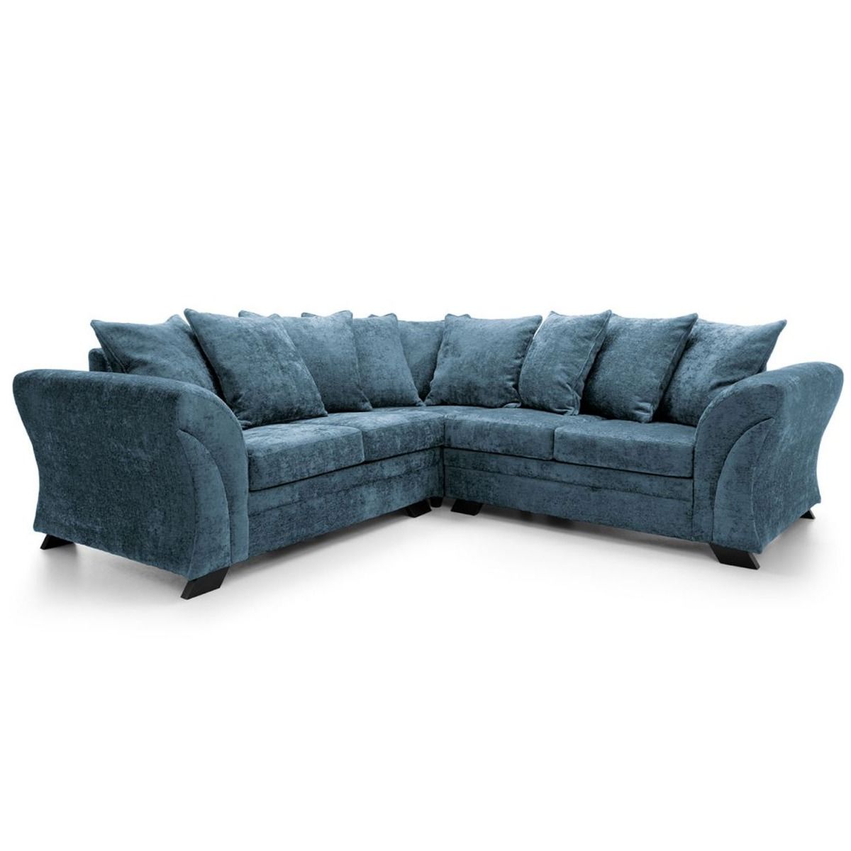 Lloyd Crushed Chenille Corner Sofa - Dark Blue - Moonlight Interiors