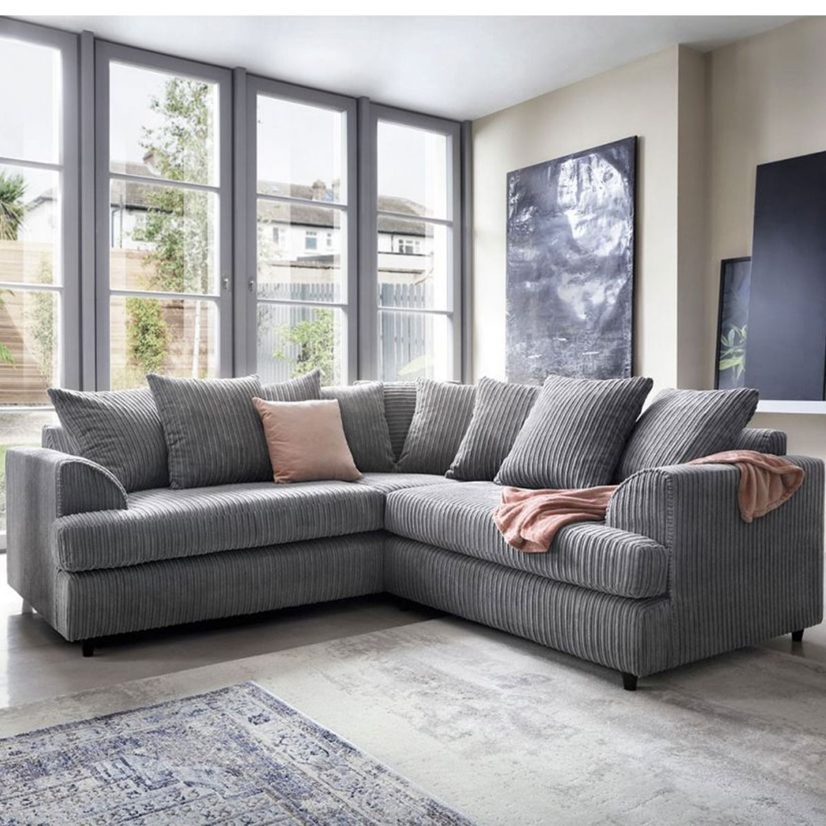 Ashton Corner Sofa - Grey - Moonlight Interiors
