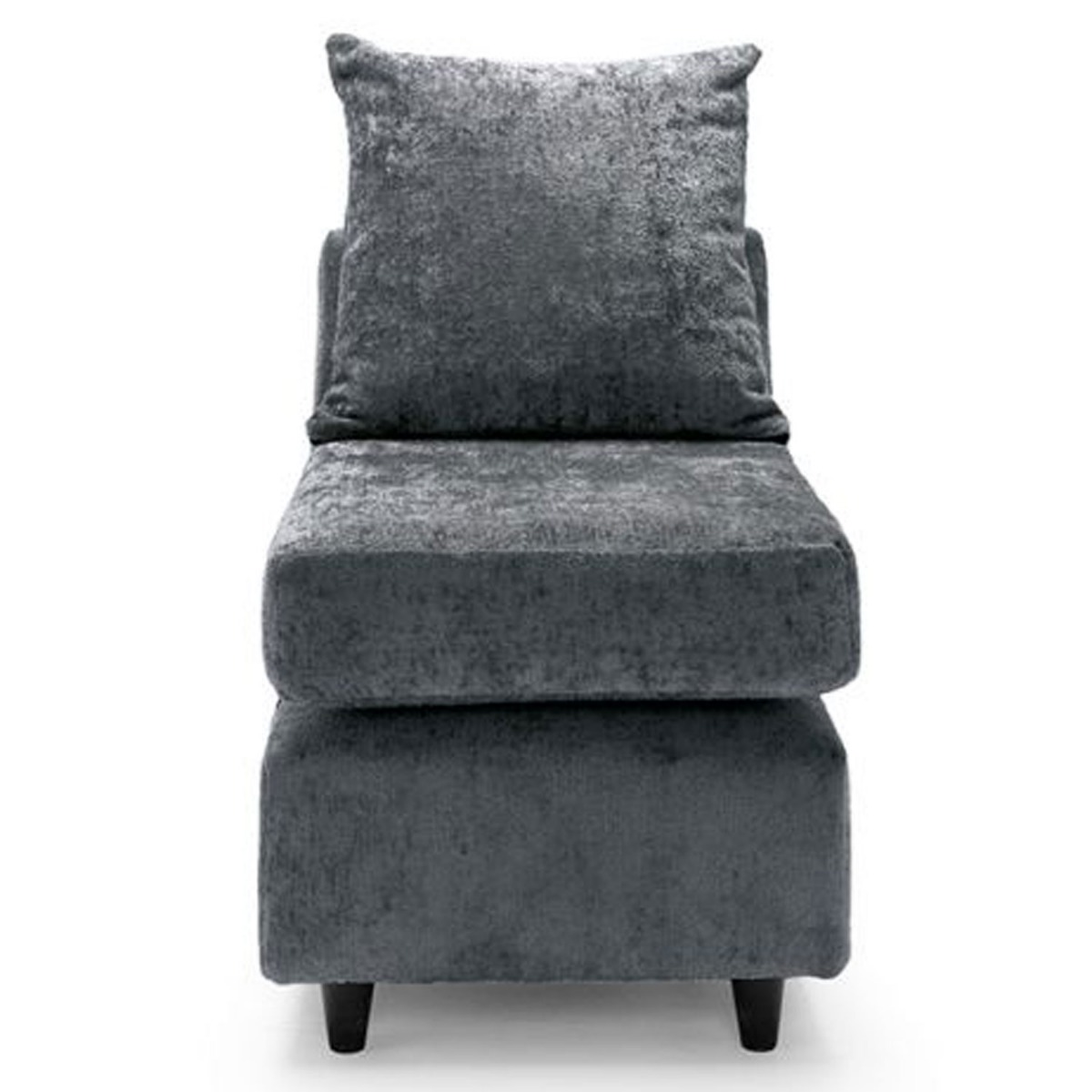 GILLIVER Crushed Chenille Fabric Armless Modular Sofa Chair - Dark Grey - Moonlight Interiors