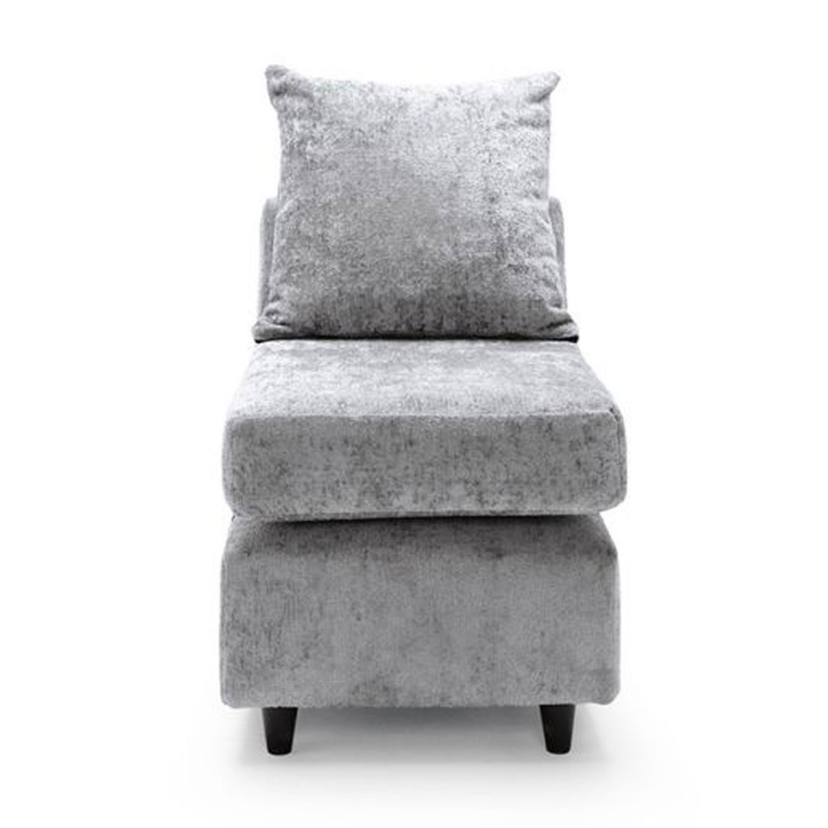 GILLIVER Crushed Chenille Fabric Armless Modular Sofa Chair - Light Grey - Moonlight Interiors