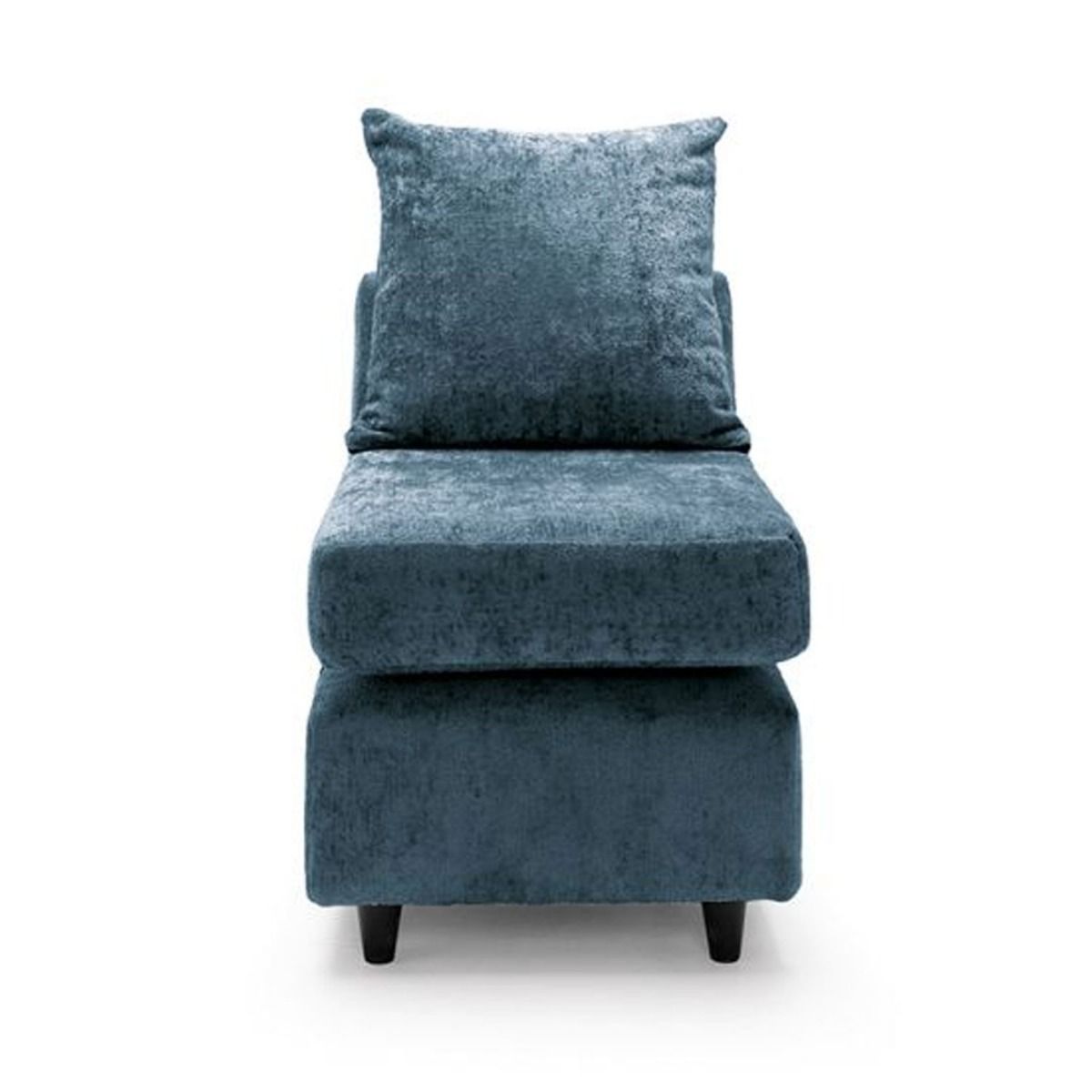GILLIVER Crushed Chenille Fabric Armless Modular Sofa Chair - Dark Blue - Moonlight Interiors