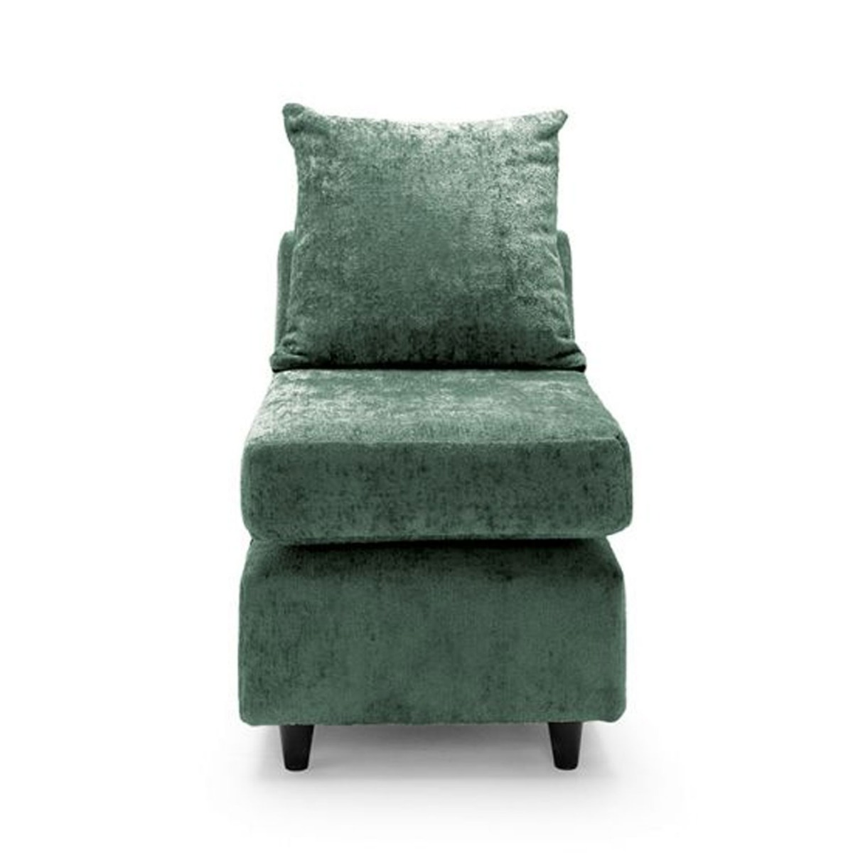 GILLIVER Crushed Chenille Fabric Armless Modular Sofa Chair - Rifle Green - Moonlight Interiors