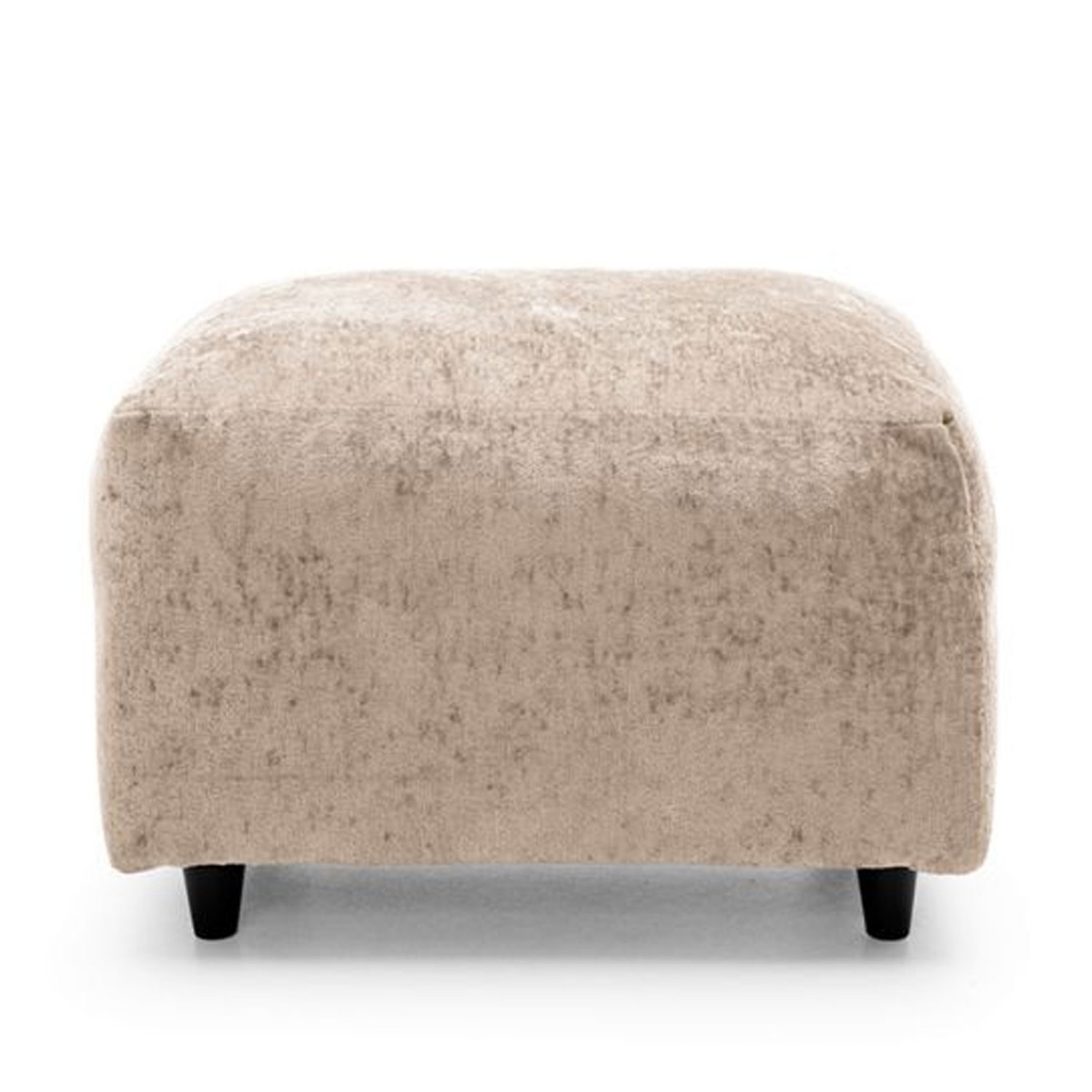 Gilliver Crushed Chenille Footstool - Cream - Moonlight Interiors