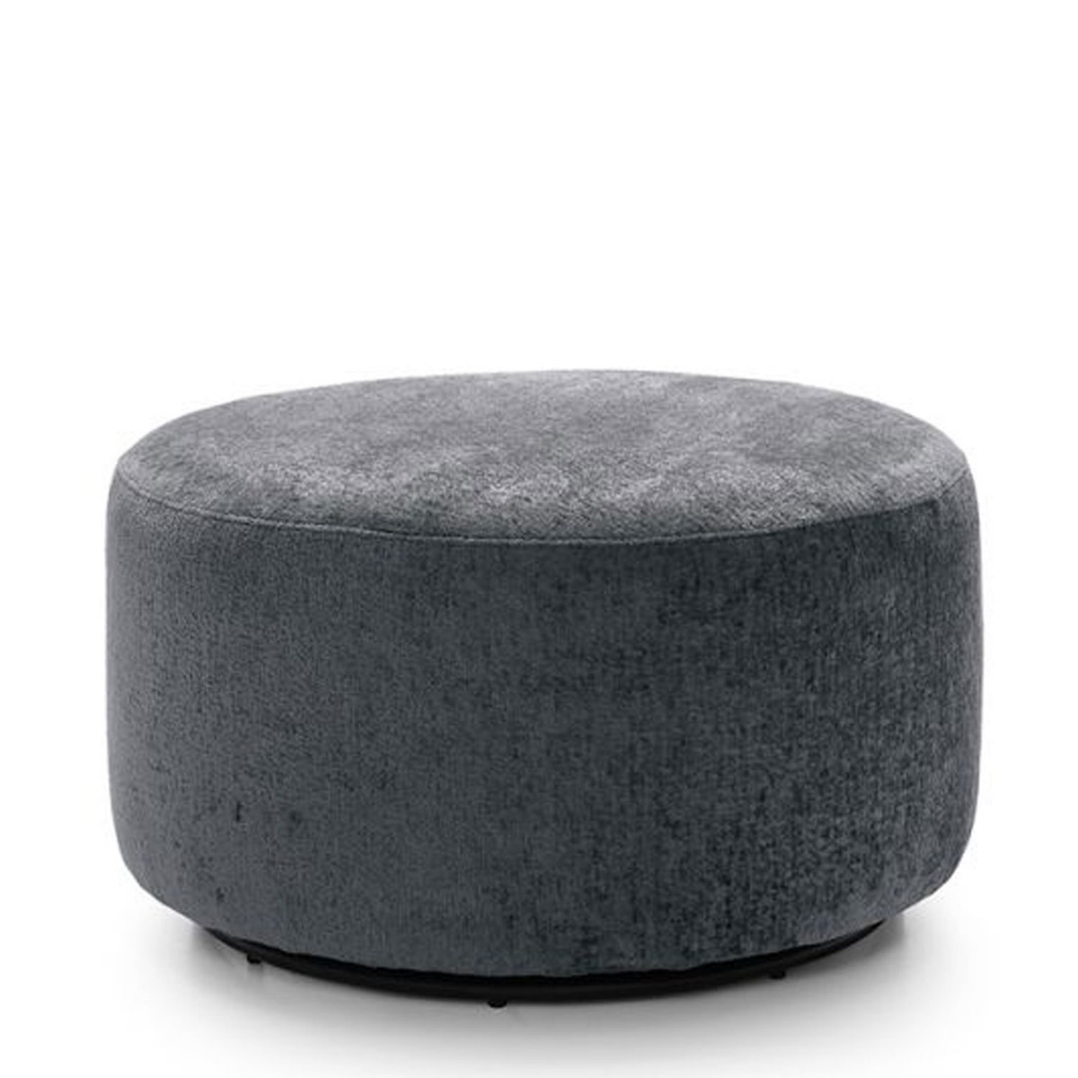 Gilliver Crushed Chenille Swivel Footstool - Dark Grey - Moonlight Interiors