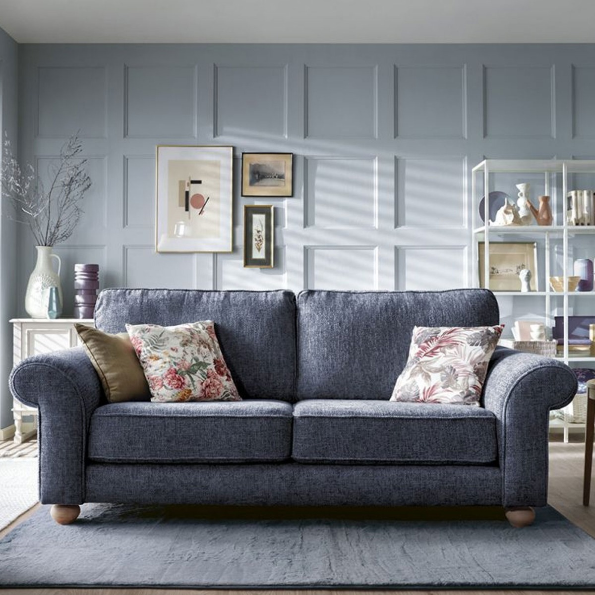 Zazzles 3 Seater Sofa - Dark Blue - Moonlight Interiors