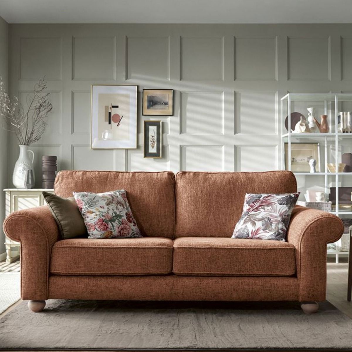 Zazzles 3 Seater Sofa - Burnt Orange - Moonlight Interiors