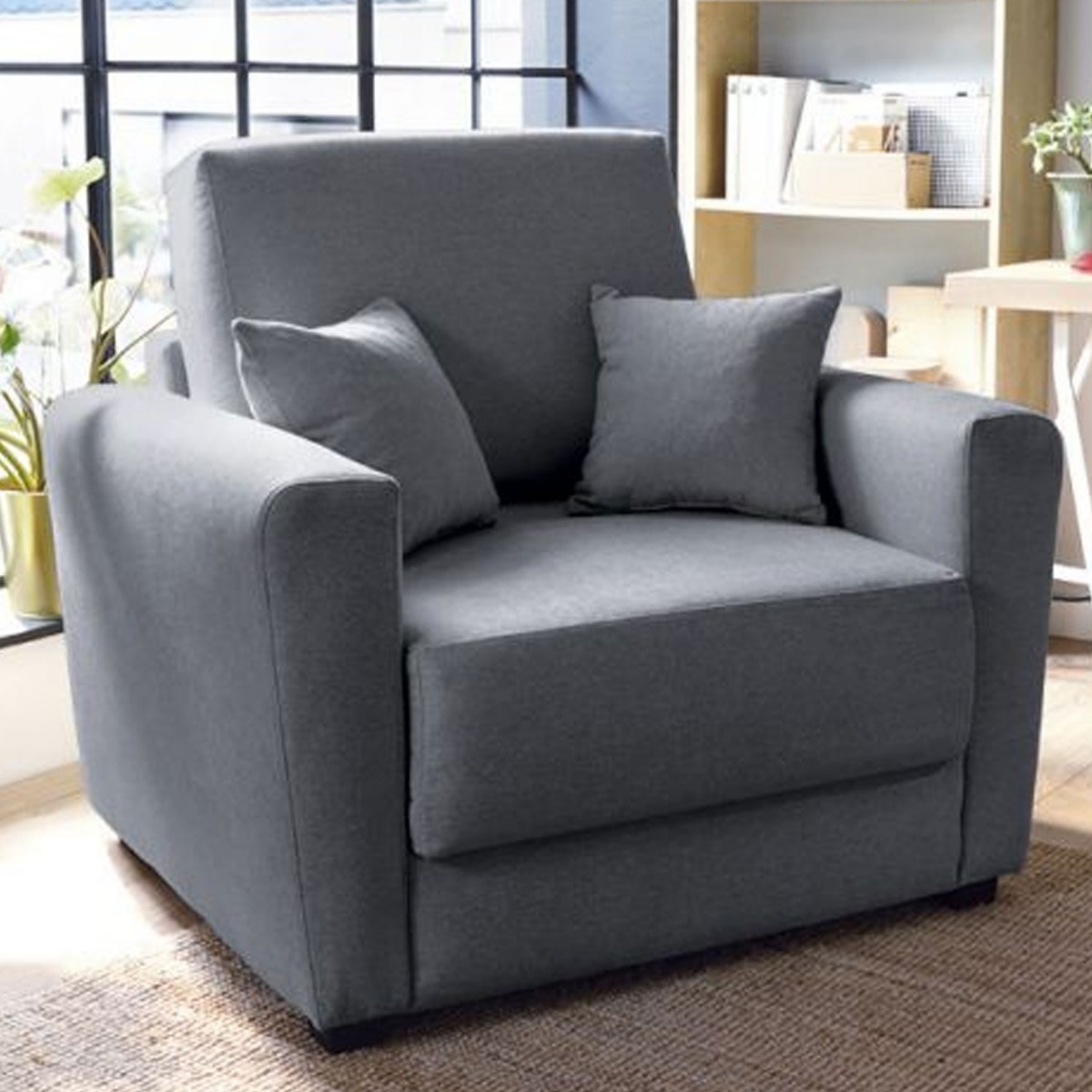 Alexander Velvet Single Sofabed - Dark Grey - Moonlight Interiors