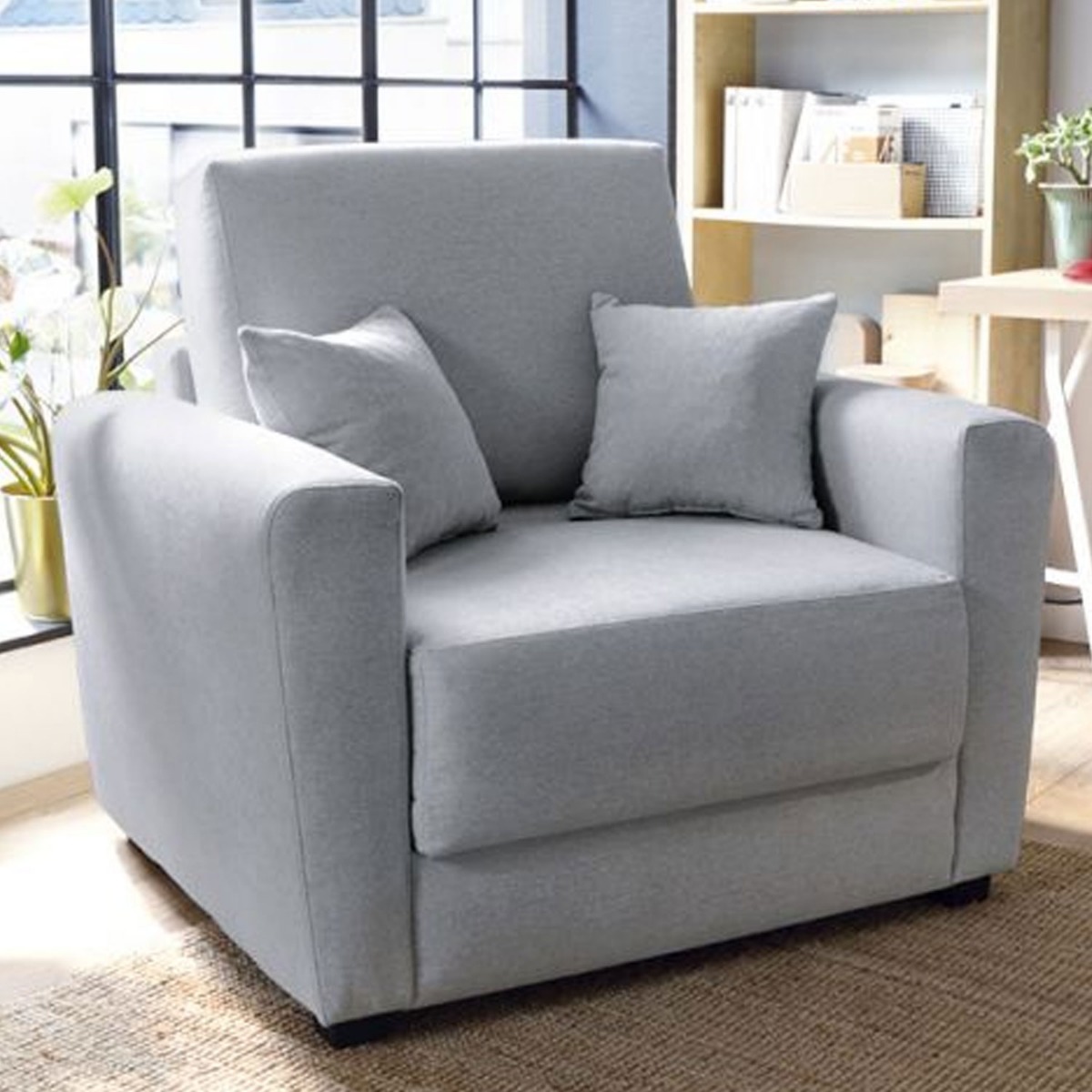 Alexander Velvet Single Sofabed - Light Grey - Moonlight Interiors