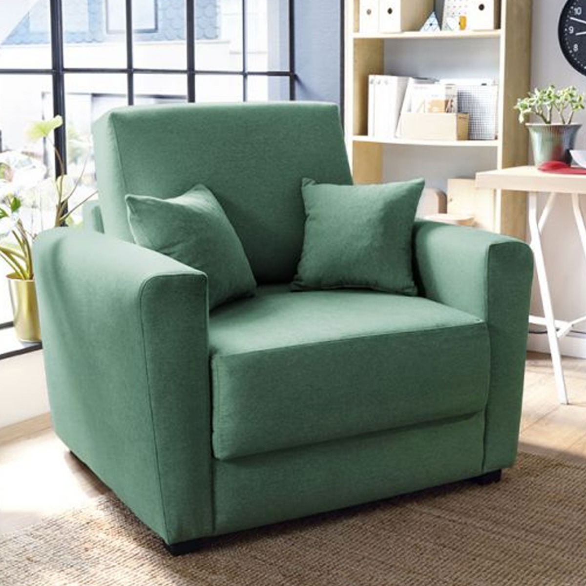 Alexander Velvet Single Sofabed - Forest Green - Moonlight Interiors