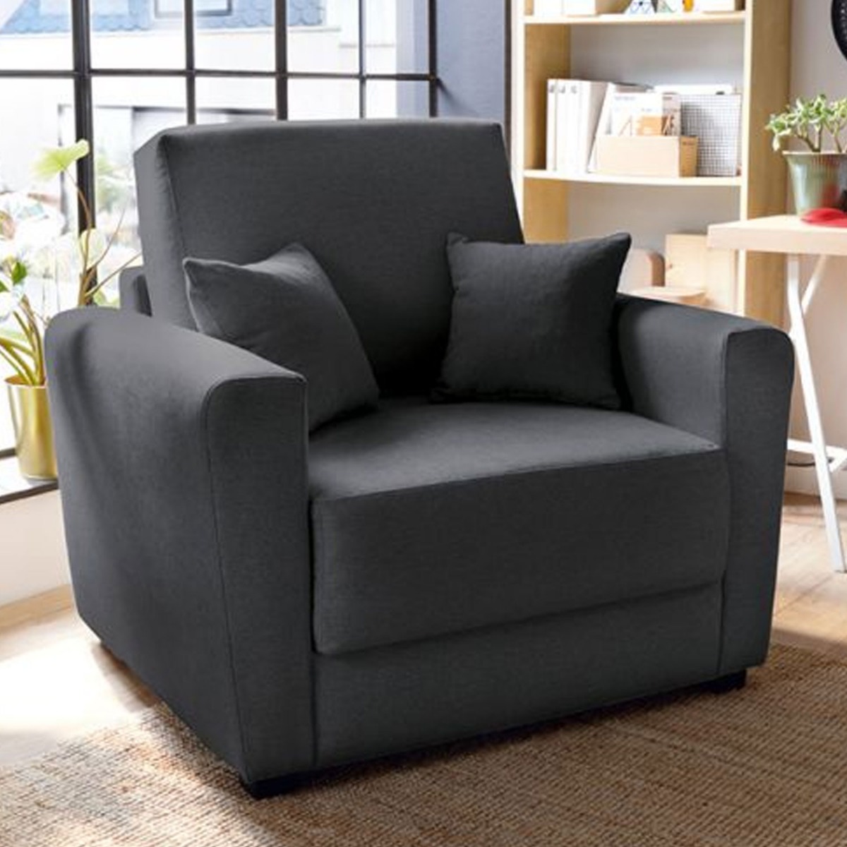 Alexander Single Sofabed - Black - Moonlight Interiors