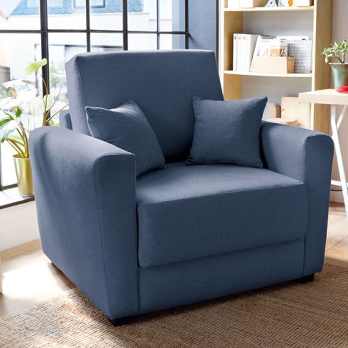 Alexander Single Sofabed - Dark Blue - Moonlight Interiors