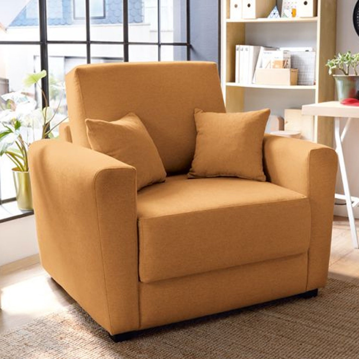 Alexander Single Sofabed - Saffron - Moonlight Interiors