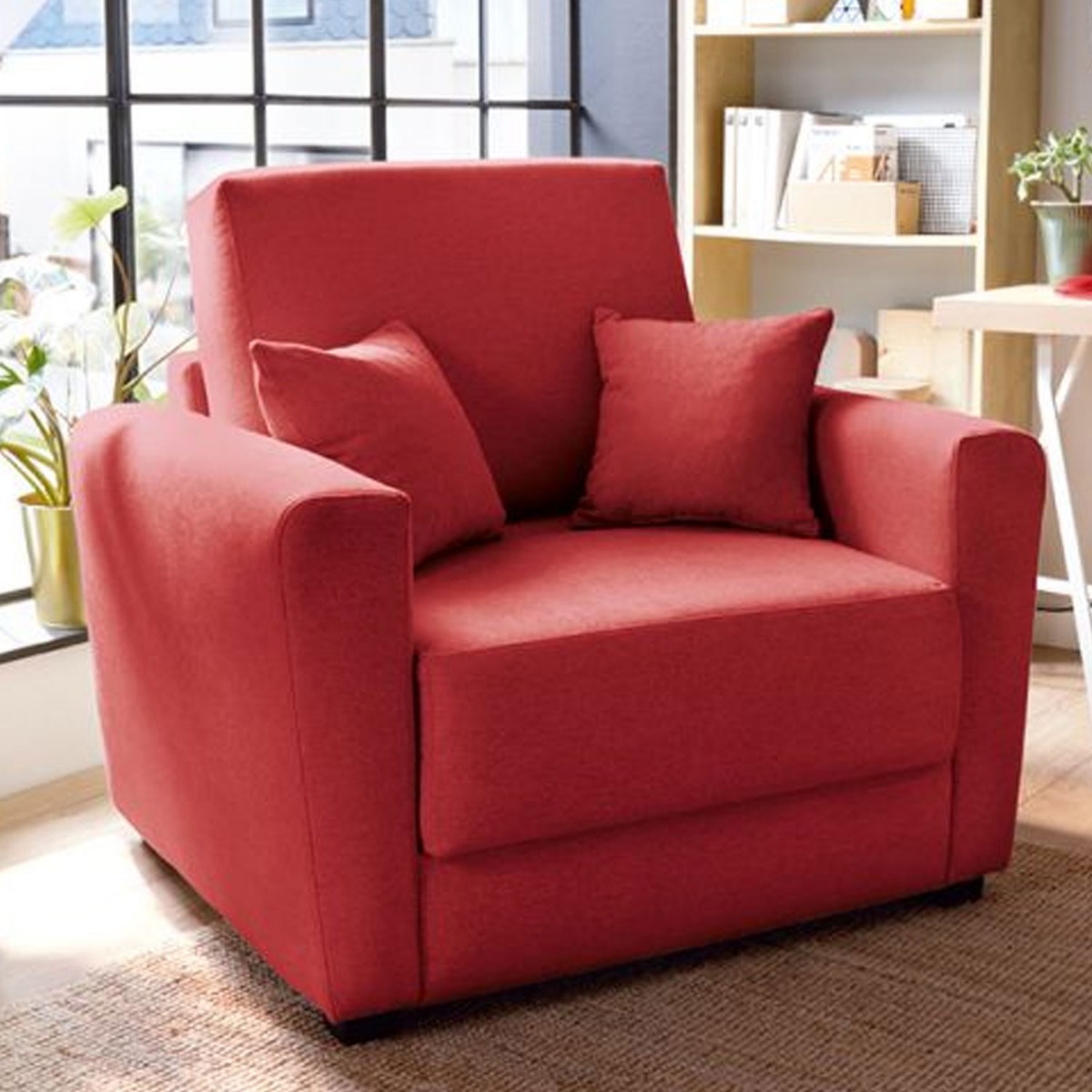 Alexander Single Sofabed - Red - Moonlight Interiors