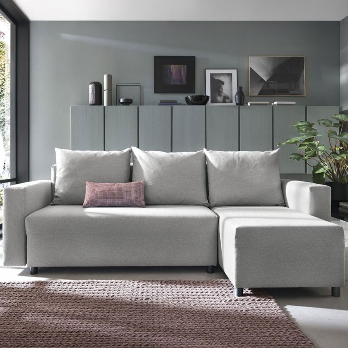 Milton Corner Sofabed - Right Arm Grey - Moonlight Interiors
