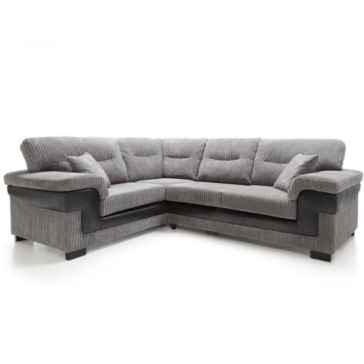 Nathaniel Corner Sofa - Left Arm Black and Grey - Moonlight Interiors