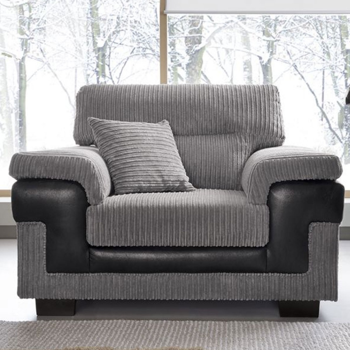 Nathaniel Armchair - Black and Grey - Moonlight Interiors