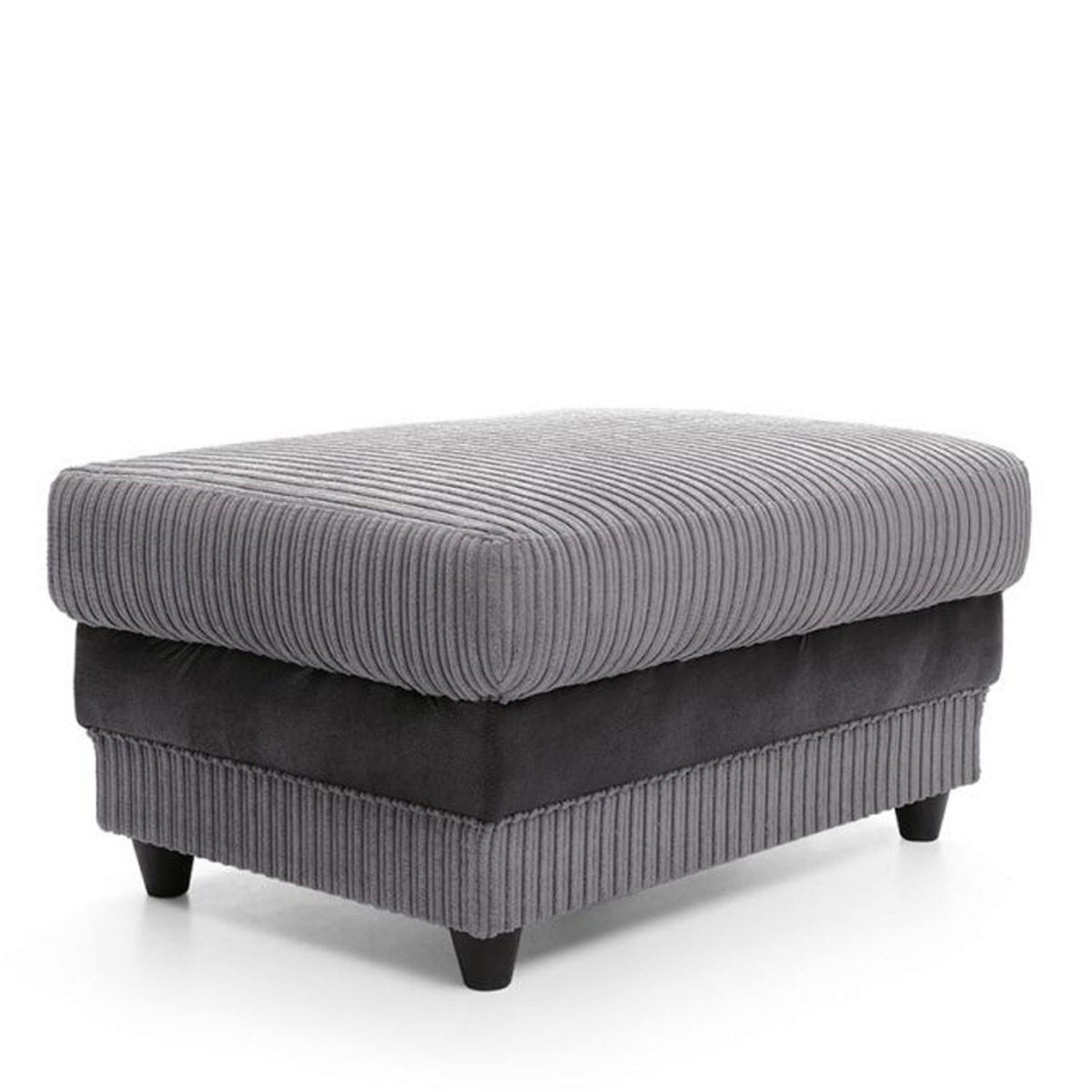 Nathaniel Footstool - Black and Grey - Moonlight Interiors