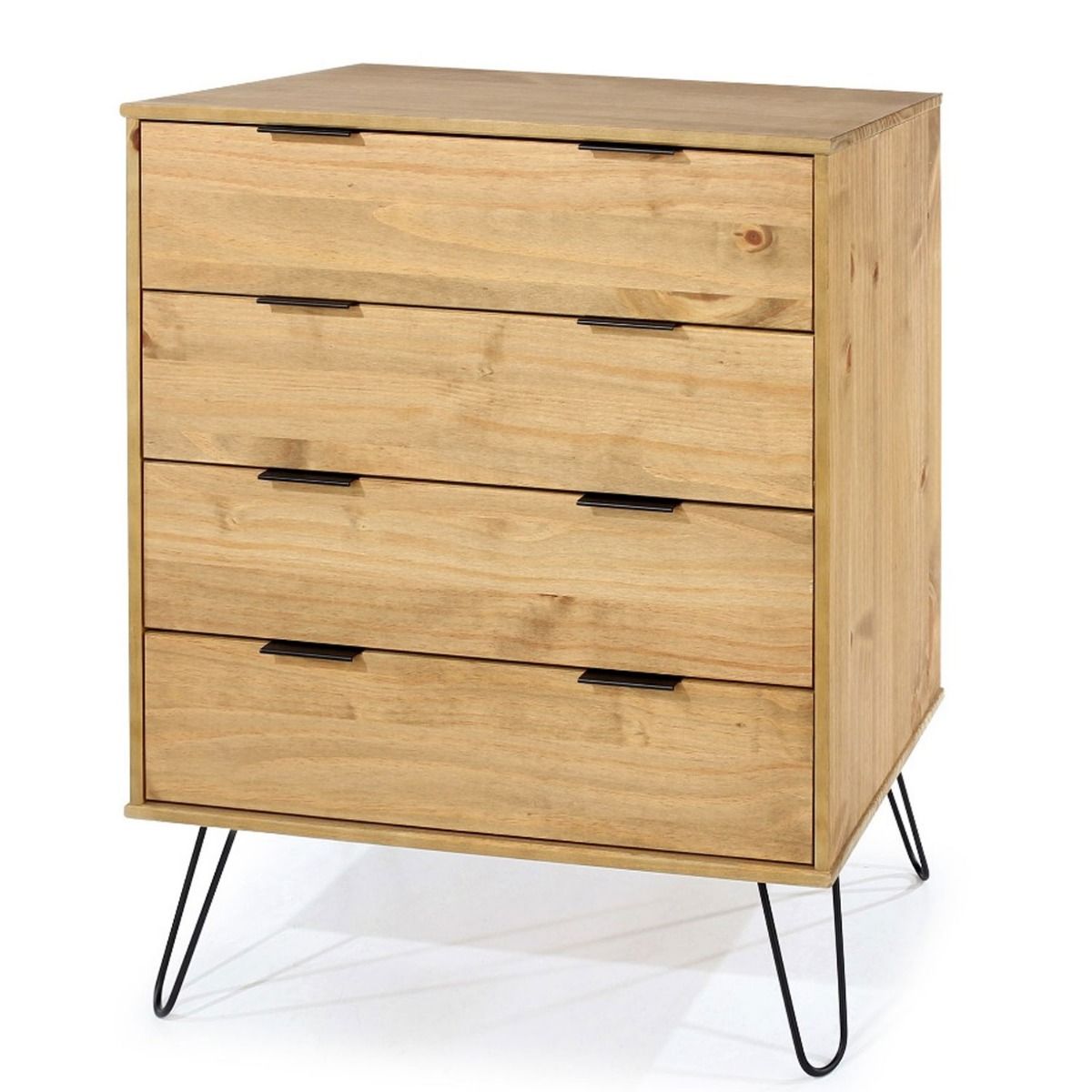 ARTA Oak Finish Chest of Drawers - Medium-sized, 4 Drawers - Colton & Sawyer