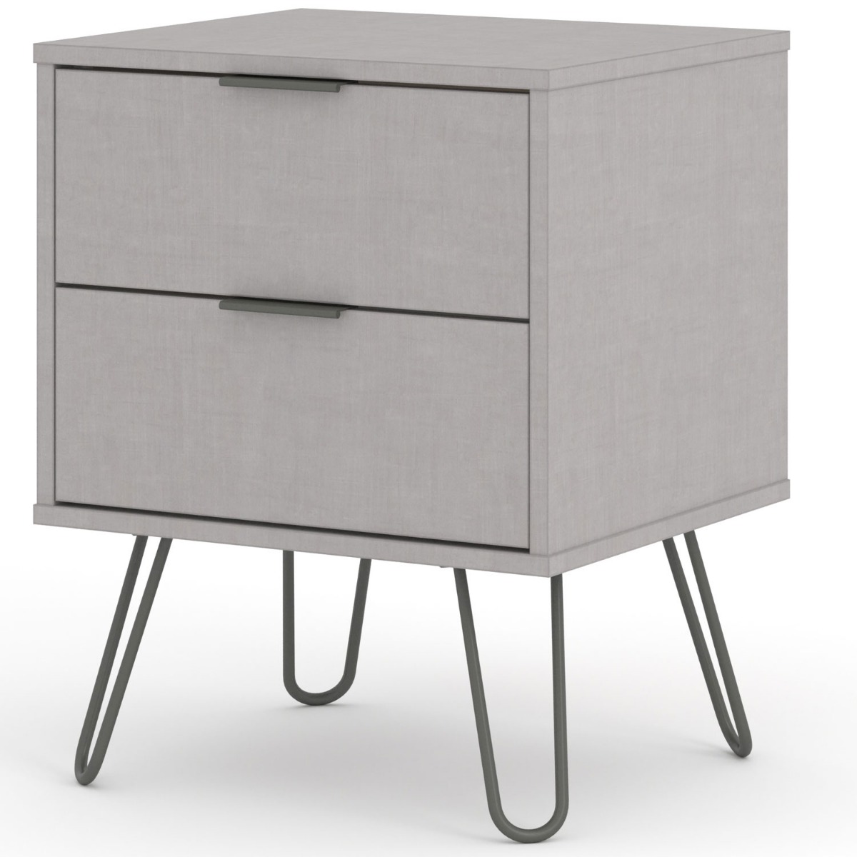 Bedside Table - AUGUSTA 2 Drawer Nightstand Grey 45cm - Colton & Sawyer