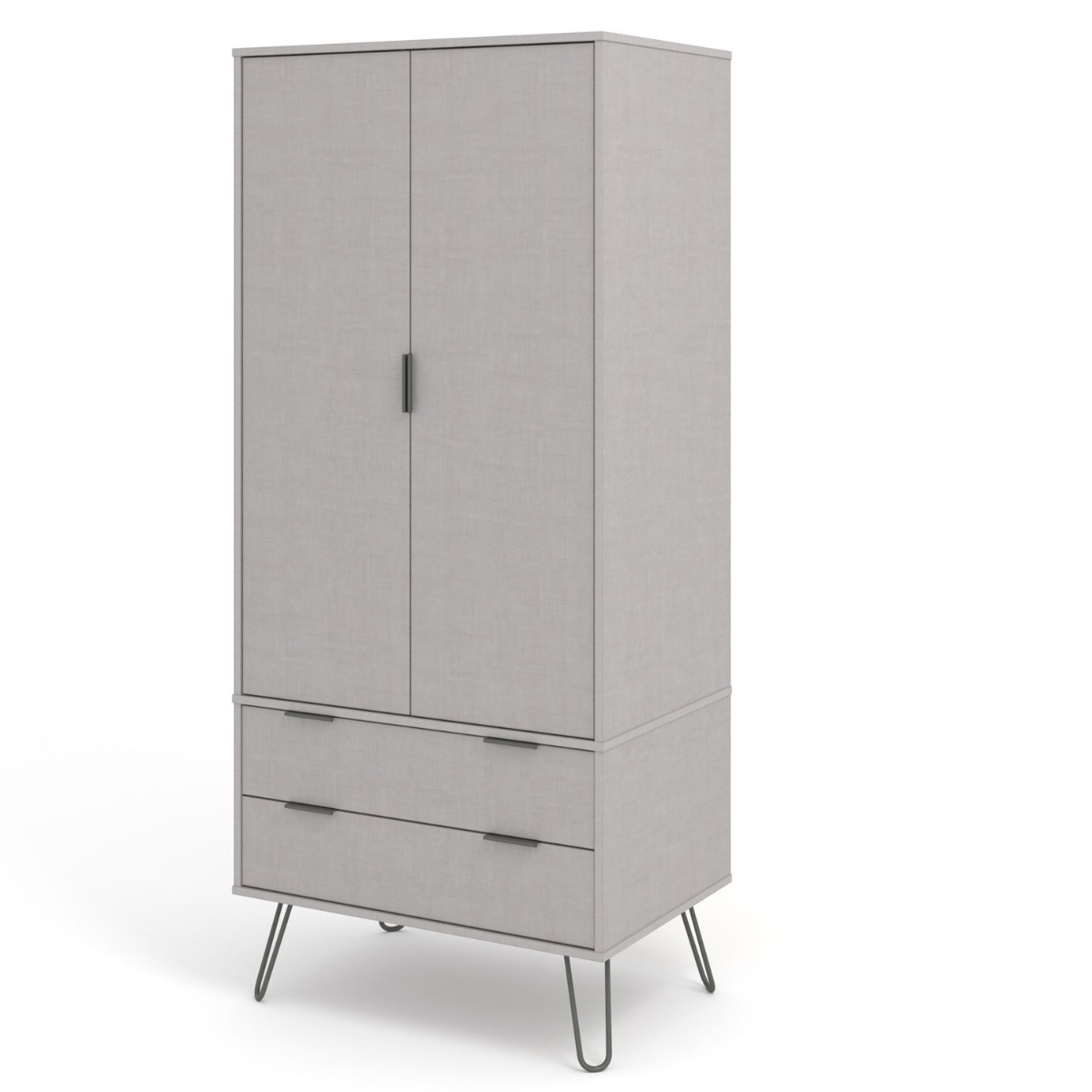 Wardrobe - ARTA 2 Door Wardrobe Grey 76.5cm - Colton & Sawyer