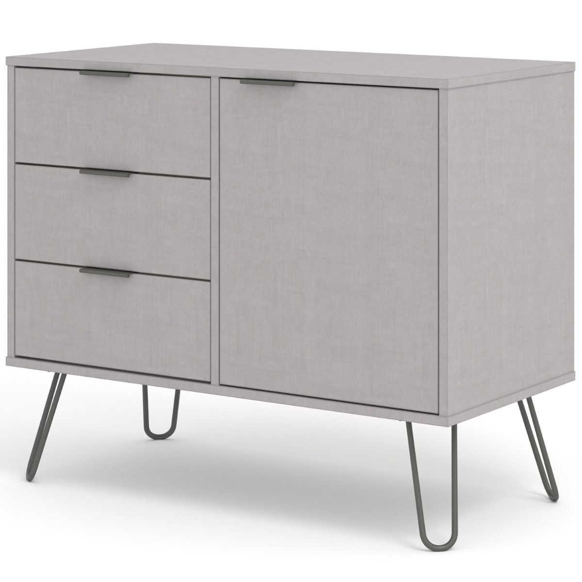 Augusta Grey Small Sideboard with 1 Doors 3 Drawers - Colton & Sawyer