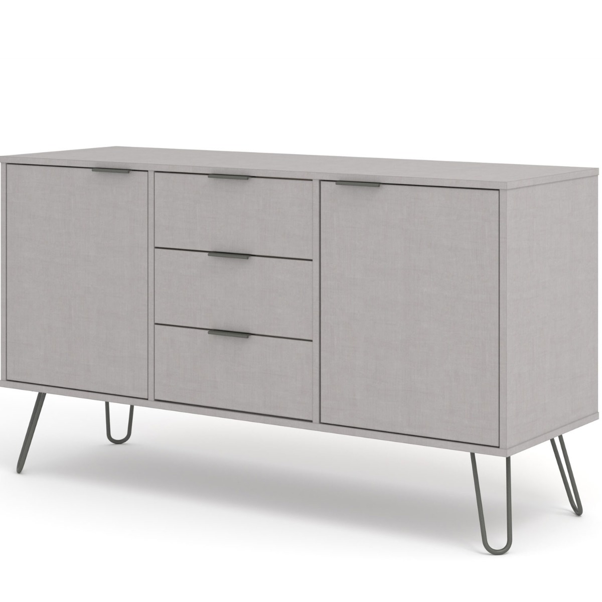 Augusta Grey Medium Sideboard with 2 Door 3 Drawers - Colton & Sawyer