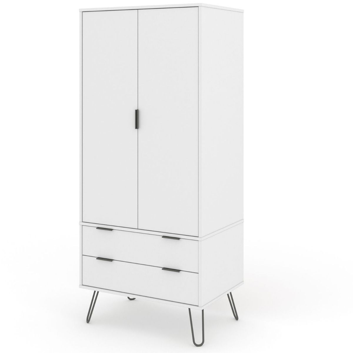 Wardrobe - ARTA 2 Door Wardrobe White 76.5cm - Colton & Sawyer