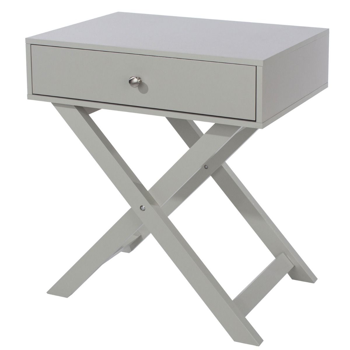 Bedside Table - ALVA 1 Drawer Nightstand Grey 55cm - Colton & Sawyer