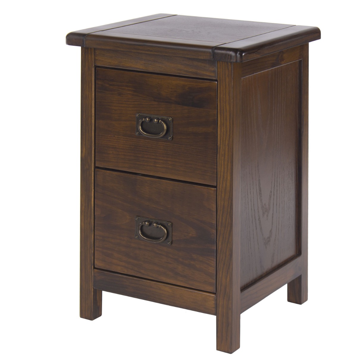 Bedside Table - BOSTON 2 Drawer Nightstand Dark Brown 36cm - Colton & Sawyer