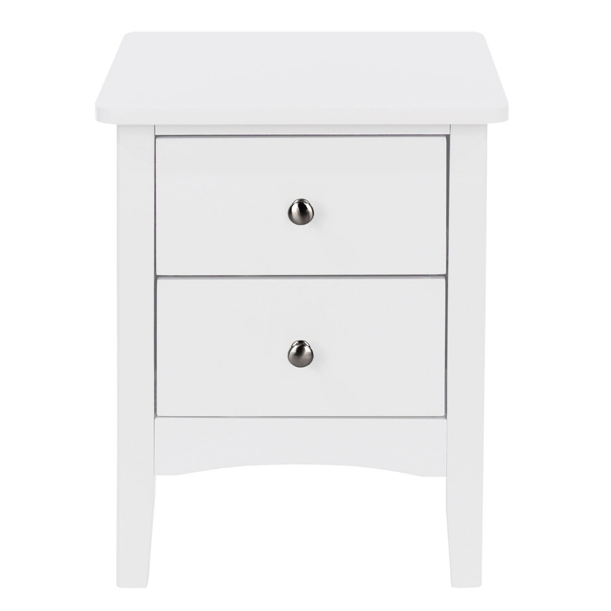 Bedside Table - COMO 2 Drawer Nightstand White 38cm - Colton & Sawyer