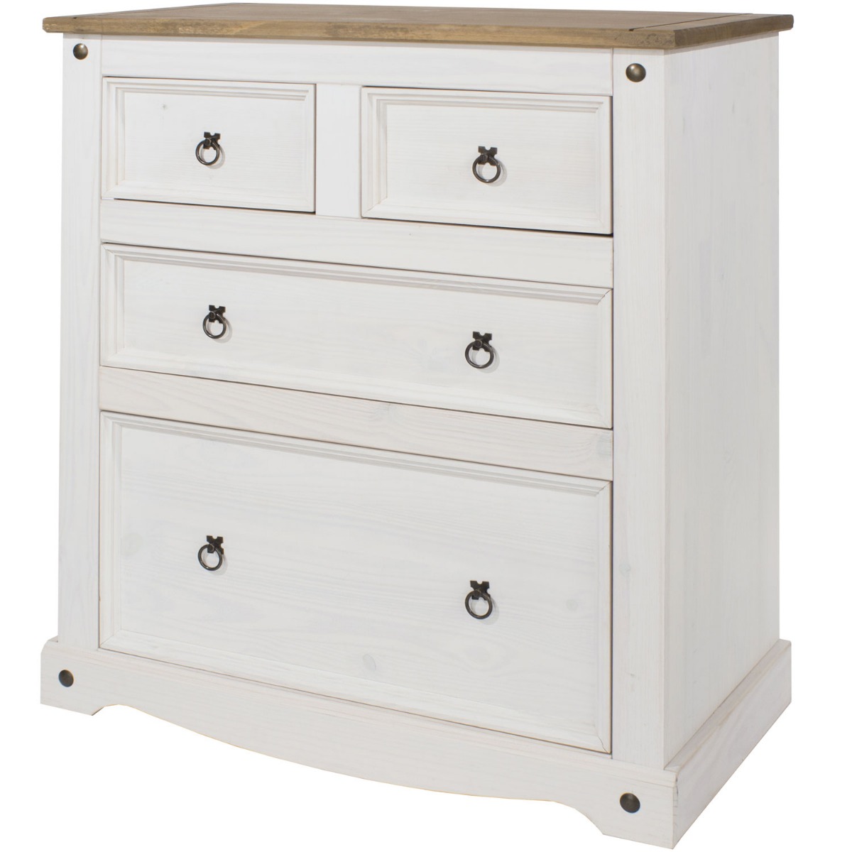 COBURG White Chest of Drawers - Large-sized, 4 Drawers - Colton & Sawyer