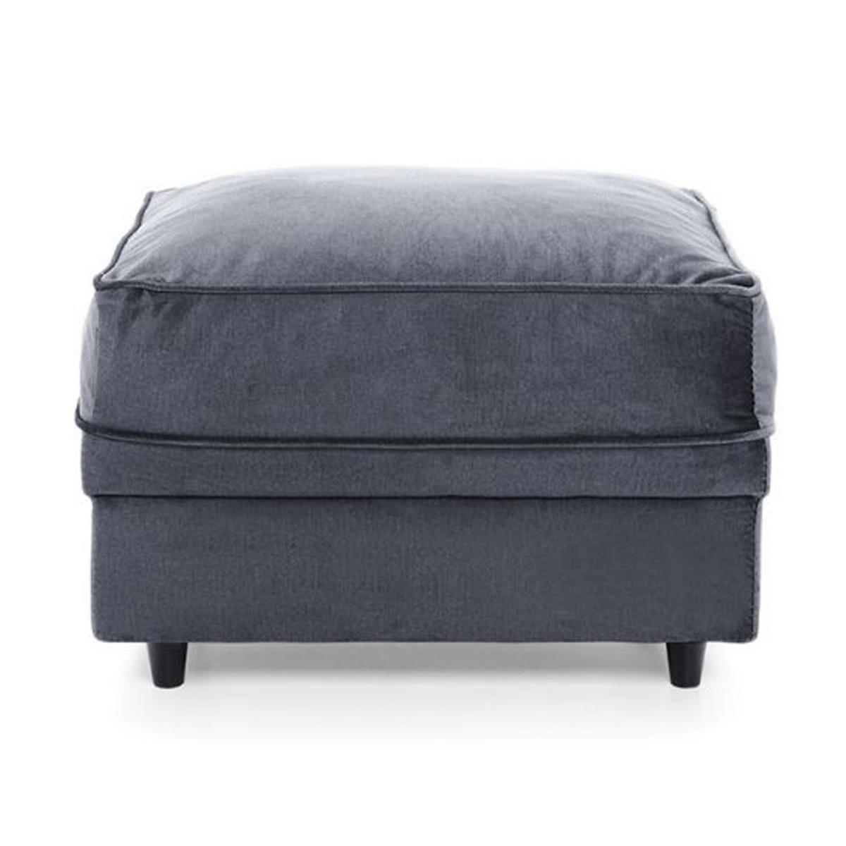 Bethan Velvet Footstool - Dark Grey - Moonlight Interiors