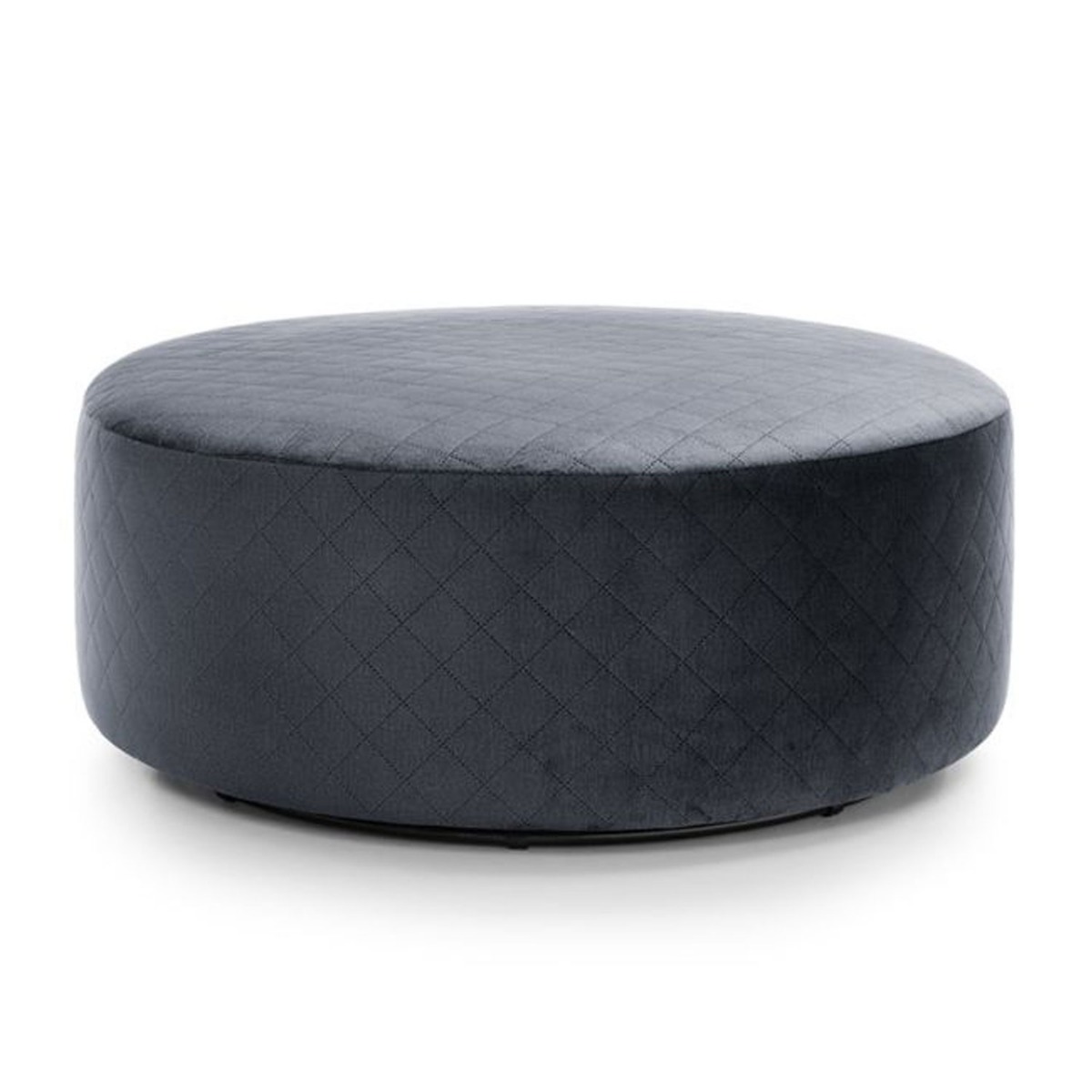 Bethan Velvet Swivel Large Footstool - Dark Grey - Moonlight Interiors