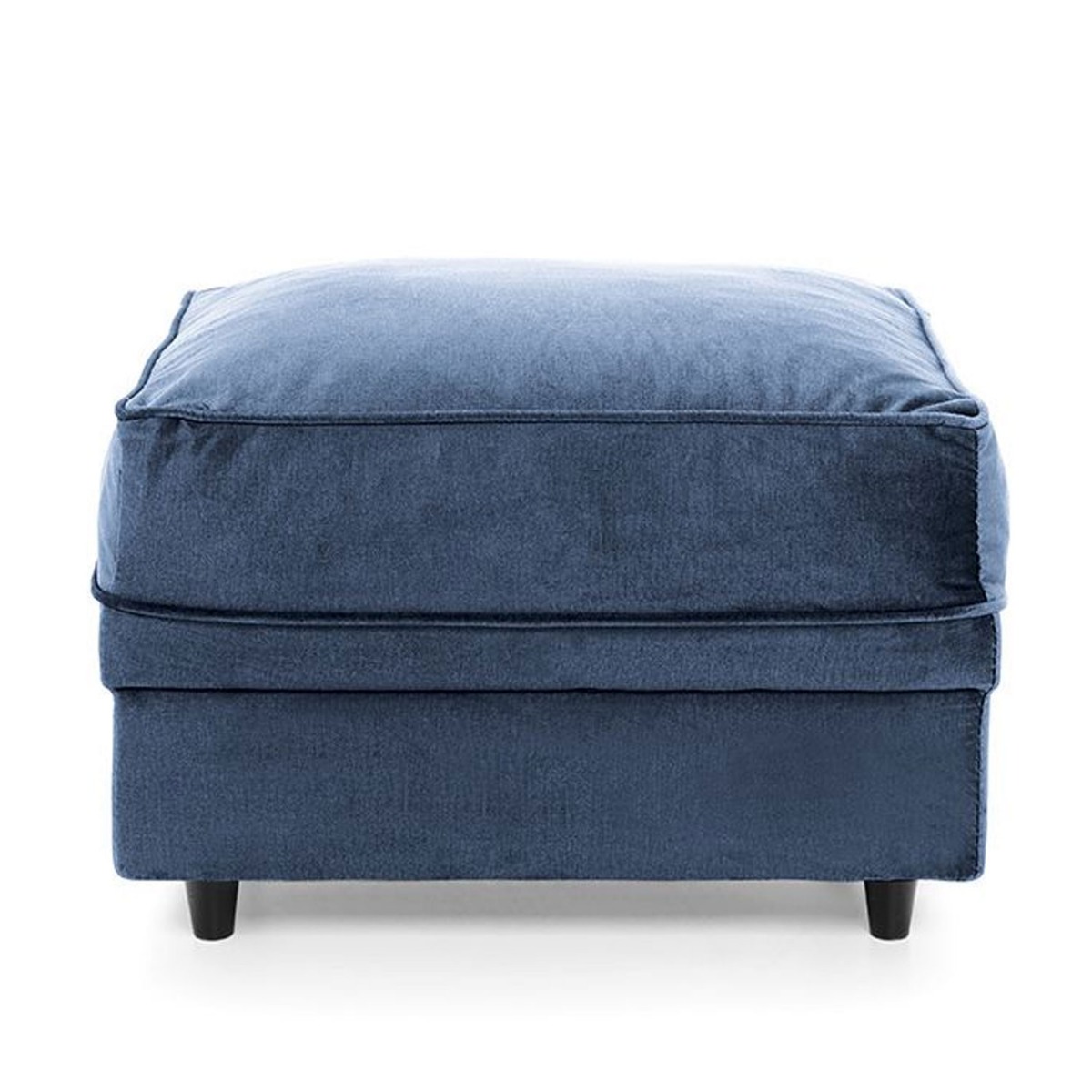 Berthan Velvet Footstool - Dark Blue - Moonlight Interiors